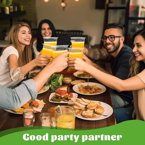 120 Pcs Disposable Stemless Clear Plastic Cups 12OZ NATURAL Arc Plant Based wine glasses For Parties Weddings Birthdays Cocktail BPA Free Recyclable Clear Cold Cups in Saudi Arabia