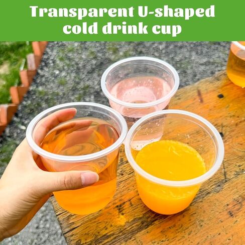 120 Pcs Disposable Stemless Clear Plastic Cups 12OZ NATURAL Arc Plant Based wine glasses For Parties Weddings Birthdays Cocktail BPA Free Recyclable Clear Cold Cups in Saudi Arabia