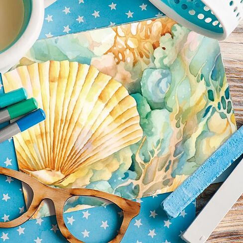 24 Sheets Ocean Theme Scrapbook Paper 6-inches Single-Sided Blue Pattern Premium Specialty Decorative Craft Paper Pad for DIY Scrapbooking Background Arts Crafts Making (C-style) in Saudi Arabia