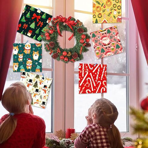 24 Sheets Christmas Themed Scrapbook Paper, 6x6'' Xmas Craft Paper Papermania Folded Flat in 24 Designs for Christmas Card Making Scrapbook Winter Photo Album Decor (C, 6x6in) in Saudi Arabia