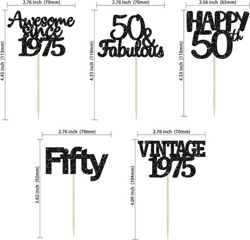 Gyufise 30Pcs 60th Birthday Cupcake Toppers Vintage 1964 Cake Decorations Cheers to 60 Fabulous Sixty Cupcake Picks 60th Birthday Wedding Anniversary Party Cake Decorations Supplies Black in Kuwait