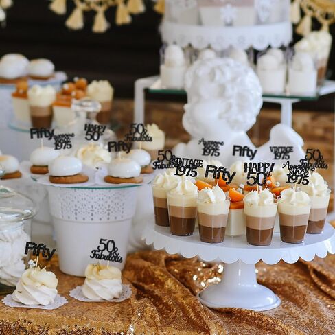 Gyufise 30Pcs 60th Birthday Cupcake Toppers Vintage 1964 Cake Decorations Cheers to 60 Fabulous Sixty Cupcake Picks 60th Birthday Wedding Anniversary Party Cake Decorations Supplies Black in Kuwait