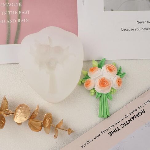 3D Flower Bouquet Candle Soap Silicone Molds Fondant Chocolate Candy Cake Decorating Mould Resin Clay Baking Pastry Tools (Peony) in Saudi Arabia