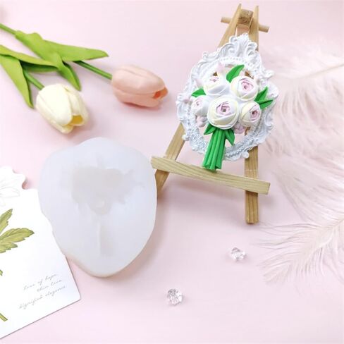 3D Flower Bouquet Candle Soap Silicone Molds Fondant Chocolate Candy Cake Decorating Mould Resin Clay Baking Pastry Tools (Peony) in Saudi Arabia
