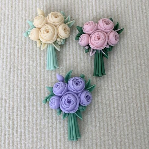 3D Flower Bouquet Candle Soap Silicone Molds Fondant Chocolate Candy Cake Decorating Mould Resin Clay Baking Pastry Tools (Peony) in Saudi Arabia