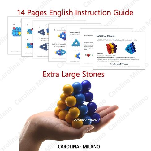 Science Kit Toys 27 PCS Magnets Building Blocks, Large 20 mm Colorful Hematite Magnetic Stones, Home Office Kids Adults Intelligence Development Educational Party Gift Sphere XXL V27-21 in Saudi Arabia