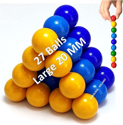 Science Kit Toys 27 PCS Magnets Building Blocks, Large 20 mm Colorful Hematite Magnetic Stones, Home Office Kids Adults Intelligence Development Educational Party Gift Sphere XXL V27-21 in Saudi Arabia