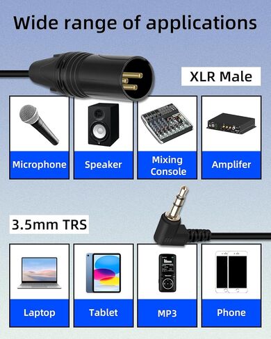 GELRHONR Right Angle 3.5mm to 3 pin XLR Female Coiled Cable 1.6FT, XLR Female Replacement Spring Audio Cord, 1/8 Inch TRS to XLR Stereo Audio Plug Headphone Cable(XLR Female Black) in Saudi Arabia