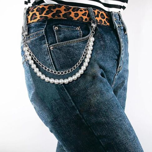 SmallCat Pearl Purse Chain for Women, Stainless Steel Double Handbag Straps Bag Charm, Short Handle Replacement Accessories for Handbag Messenger Bags Wallets- Gold in Saudi Arabia