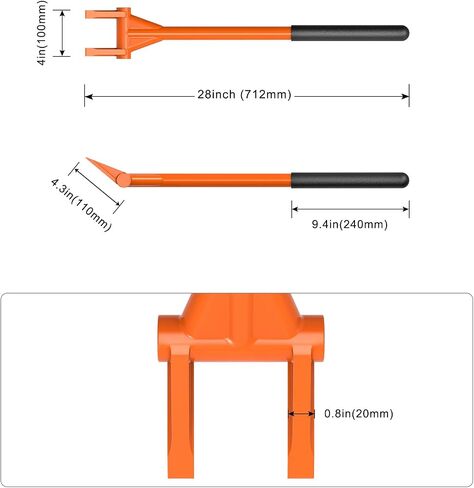 Dolibest 48'' Demo Bar 2-Tine Wrecking Bar, Heavy Duty Pallet Buster with Handle, All-Steel Handle Wrecking Pry Bar, Deck Board Removal Efficient and Effortless for Renovation and Construction in Kuwait