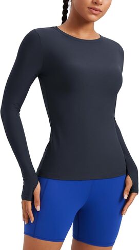 CRZ YOGA Womens Cloudweight Long Sleeve Workout Tops Lightweight Athletic Basic Shirts Soft Casual T-Shirt with Thumb Hole in Saudi Arabia