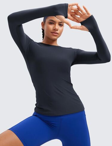 CRZ YOGA Womens Cloudweight Long Sleeve Workout Tops Lightweight Athletic Basic Shirts Soft Casual T-Shirt with Thumb Hole in Saudi Arabia