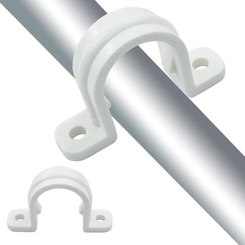 12 Set PVC Pipe Clamps - 5/8" Plastic Pipe Straps with Screws - Two Hole Plastic Pipe Clamps Clips - PVC Conduit Clips for Conduit Cables Hose in Saudi Arabia