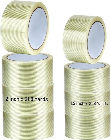 6 Rolls Filament Strapping Tape, 2 Inches x 22 Yards x 5.9 Mil, Heavy Duty Fiberglass Tape, Reinforced Wearproof Tape, Fiberglass Packing Tape for Wrapping, Shipping, Repairing Carton, Glass in Saudi Arabia