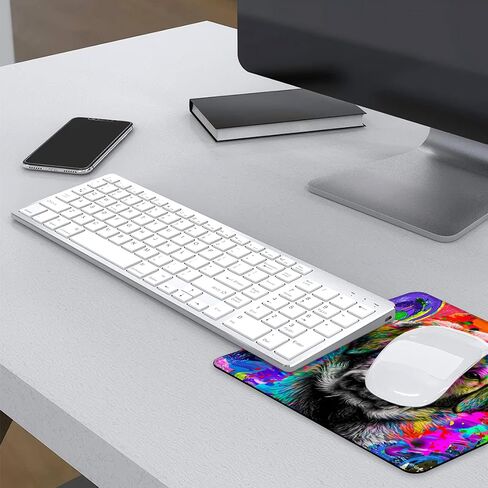 Colorful Dog Mouse Pad,Square Waterproof and Non-Slip Rubber Base Mousepad,Suitable for Computer Desk Wireless Mouse 9.5 x 7.9 Inches in Saudi Arabia
