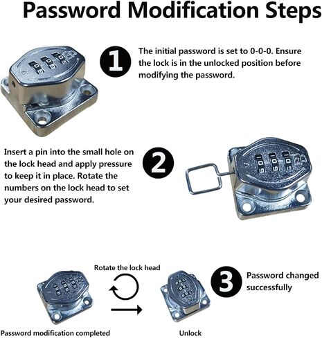 Combination Lock Keyless Password Lock for Cabinets Drawers Bedroom Doors 3 Digit Combination Lock DIY Single-Door Lock (Black) in Saudi Arabia