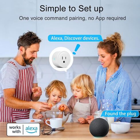ExIoTy Smart Plug, Works with Alexa Only, Simple Setup with One Voice Command, Voice Control, Remote Control, Timer & Schedule & Group Controller, Bluetooth Mesh Outlet, Alexa Echo Required （1 Pack） in Saudi Arabia