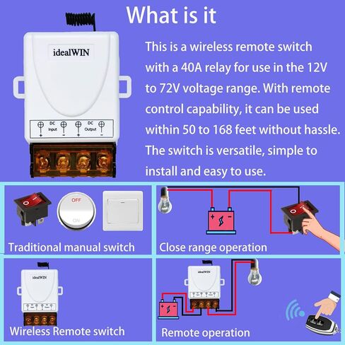 Remote Battery Disconnect Switch with Feedback,Battery Cut Off Switch 12v 250A,car Kill Switch Anti Theft for Car, Truck, RV. (Disconnect Negative) in Kuwait