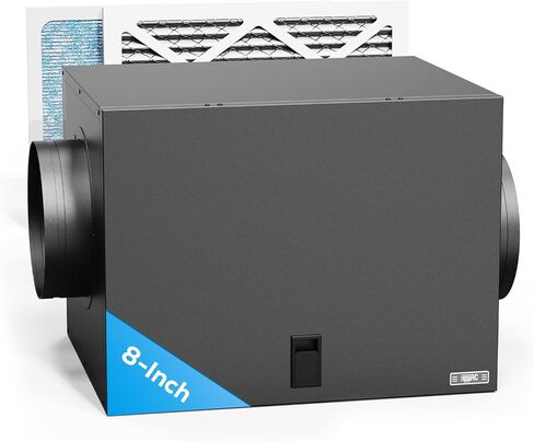 Filter Box 4 inches with Efficient Box Fan Filter, Duct Filter Box for Fresh Air Intake and Improved Airflow, HVAC Filter Box for Family, Factory, Minerals, Planting Tents in Saudi Arabia