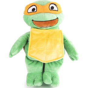 Jay Franco Weighted Nickelodeon Teenage Mutant Ninja Turtles Michaelangelo Plush Pillow Buddy - Super Soft Turtle Tots Character Pillow - Polyester Microfiber, 17 Inches, 2.5lbs