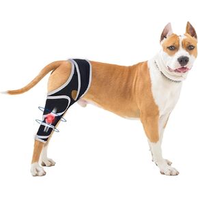 Dog Knee Brace for Torn Acl Hind Leg - Relieves Ligament Injury and Joint Pain, Adjustable Leg Support Bracket for Warmth and Support, Universal Dog Knee Brace for Four Legs, L.