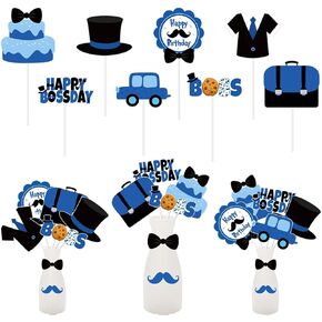 24PCS BOSS Baby Birthdible Proke BLUE Black Happy Bossday موضوع الحفلة ديكورات Birefcae BOSS THEP