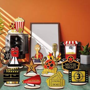 12 PCS فيلم ليلي تزيين الأفلام ليلة موضوع مركزية الديكور الحفلات شجر