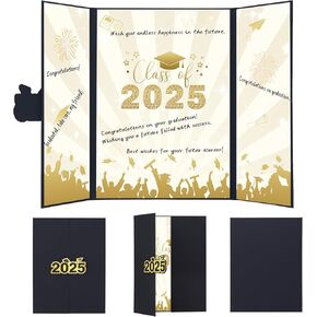 Forbfan Graduation Guest Book 2025 ، Blue Class of 2025 Signature Book Alternative ، لوحة بطاقة توقيع حفلة GRAD لزينة التخرج من كلية المدرسة الثانوية