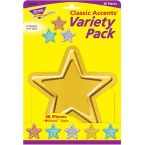 أنا أحب Metal Stars Asctions Classic Package ، Classroom Bulletin Board Cut ، 5-1/2 إلى 6 بوصات ، 36 عددًا