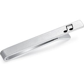HONEY BEAR Mens Musical Music Note Quaver Tie Clip Bar for Normal Size Gift 5.4cm