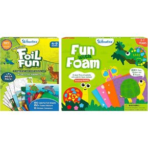 FOIL Skillmatics Foil Fun Animal Mega Pack & Fun with Foam Animals Bundle ، No Mess Sticker Art for Kids ، Attions Craft ، نشاط DIY ، الهدايا للبنين والبنات الذين تتراوح أعمارهم بين 3 ، 4 ، 5 ، 6 ، 7 ، 8 ، 9
