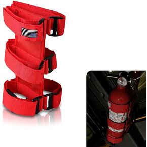 حزمة-1 حامل إطفاء الحريق ، شريط لفة قابل للتعديل مع نمط العلم الأمريكي ، متوافق مع جيب رانجلر 1965-2022 JK JKU TJ CJ Gladiator (Black) in Kuwait