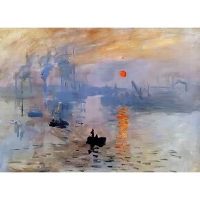 Niho-Jiuma Monet Diamond Painting Kit Lrearric Sunrise ، 5D Drill Divice Diamonds Art Gift للبالغين ، ديكور المنزل (30x40 سم/11.8x15.7 بوصة)