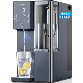 CT910H Reverse Osmosis Water Filter Countertop, 3S Instant Hot RO Water Filtration System, 7-Stage Water Purifier with Removable Pitcher, NSF/ANSI 372, Reduce TDS PFAS, No Installation