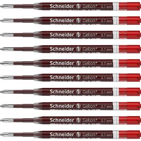 Schneider Gelion+ Gel Ink Cartridges ، 0.7 مم ، تنسيق ISO G2 ، الحبر الأحمر ، صندوق من 10 عبوات (103902)