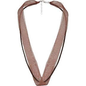 AeraVida Versatile and Chic Double Strand Black Ribbon Silk Choker Necklace with .925 Sterling Silver Clasp