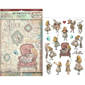 Stamperia - Alice in Wonderland A4 Rice Paper Bundle - 7 Sheets