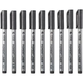 9pcs رسم أقلام أرسم أقلام من لوازم الخلاصات Fineliner