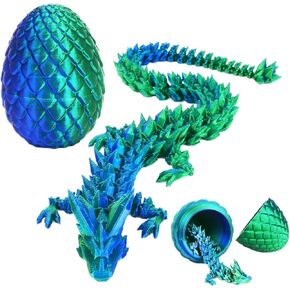 3D Dragon Dragon Easter Egg - 12 بوصة بيض التنين الكريستال ، لعبة تململ مفصلية مع تفاصيل مذهلة ، وديكور المكتب المنزلي