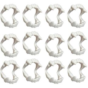 24 PCS VAMPIRE FANGS ، بلاستيكي أبيض مصاصي الدماء أسنان للباس الأزياء Cosplay Photo Props Halloween Christmas