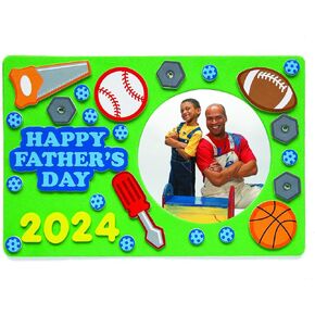متعة Express 2024 Fathers Day Picture Frame Kit ، مجموعة من 12 ، رائعة للفصول الدراسية والمخيم الصيفي والحرف المنزلية للأطفال