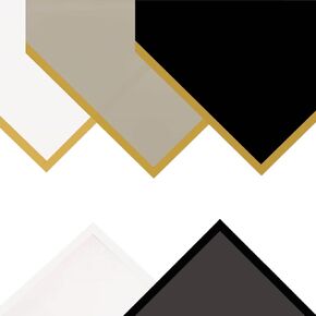 20 ورقة ورقة غلاف زهرة الأزهار مع حافة الذهب - Professional Platip Platives Supplies ورقة التغليف للهدية/عيد الميلاد/DIY/زفاف مفاجأة (أسود+غلود)