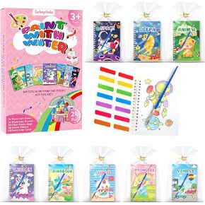 24 Pack Party Favors for Kids 4-8 Mini Water Coloring Books Bulk Goodie Bags Stuffer for Choildles Paint Art Craft Classroom District for Girls Boys ، Pink