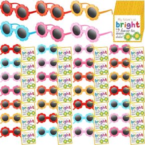 60 Pcs End of Year Gift for Students Bulk with Blessing Card Graduation Sunglasses with UV Protection Graduation Gifts for Beach Summer Pool Birthday Party Supplies Goody Bag Favor