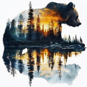 Ceovr Bear Diamond Painting Kits للبالغين ، فورست بير الماس نقاط 5D تمرين كامل DIY ANMIN GEM ART ، KITS CRAFTS KITS ARTS والحرف اليدوية ، ديكور الجدران للمكتب المنزلي 12x12in