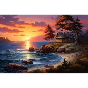 Lcozx Diamond Art Painting ، مجموعات الطلاء الفنية DIY Diamond للبالغين ، الطلاء المناظر الطبيعية الفنية بأرقام للبالغين ، أوقات الفراغ المنزلية ، تزيين الجدار ، الماس الدائري ، مقاييس النمط 12x16 بوصة ، رقم 27