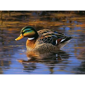 اللوحة الفنية الماسية العامة Mallard و Water Duck Mallard Flying Lake Animals Wildlife （15） مجموعة للبالغين اللوحة الفنية الماس بواسطة أرقام الأرقام الجوهرية الجدار ديكور المنزل (قماش 11.8 x15.8 بوصة)