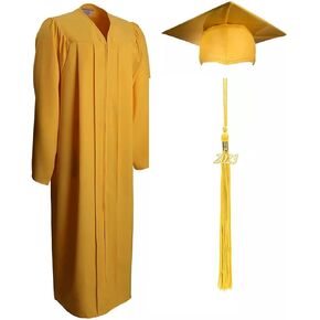 Graduation Adult Matte Gown, Cap, Tassel Set | Graduation Robe for High School College Students Adults