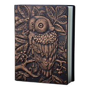 كينيدي منقوش الجلود (جلد فو) مجلات السفر عتيقة اليدوية المصنوعة من Owl Own Diary Diary Daily Weekly Planny Journal (Copper)