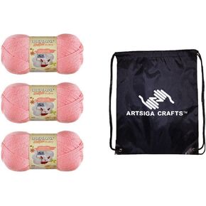 Bernat Softee Baby Solids Soft Peach 166030-30410 (3 مجموعات-نفس الصبغة) DK Light Forder #3 Yarn acrylic yarn for crocheting and knitting with project bage